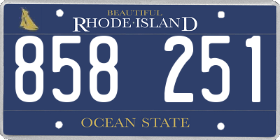 RI license plate 858251