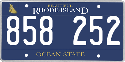 RI license plate 858252