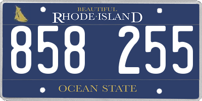 RI license plate 858255