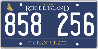RI license plate 858256