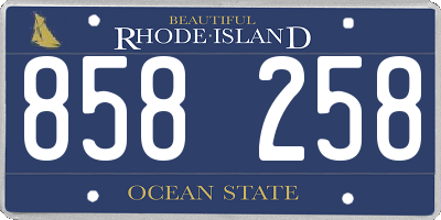 RI license plate 858258