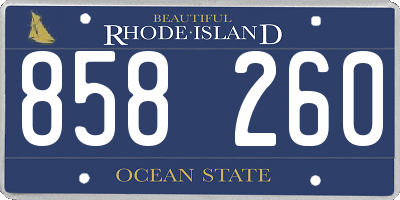 RI license plate 858260