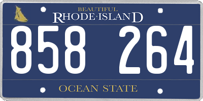 RI license plate 858264