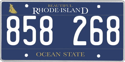 RI license plate 858268