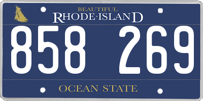RI license plate 858269