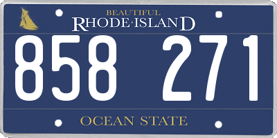 RI license plate 858271