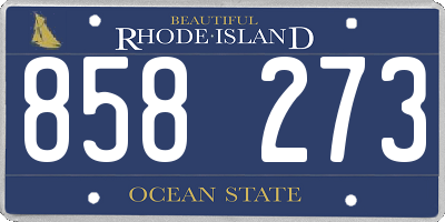 RI license plate 858273