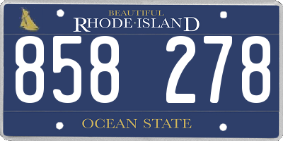 RI license plate 858278