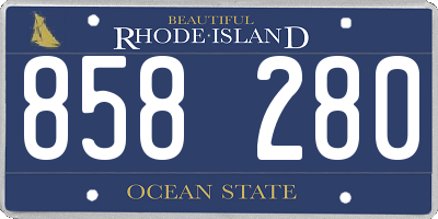 RI license plate 858280