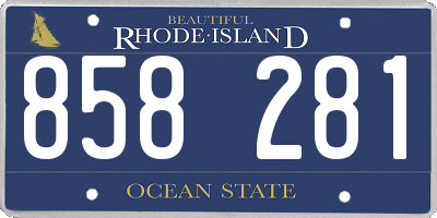 RI license plate 858281