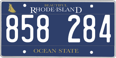 RI license plate 858284
