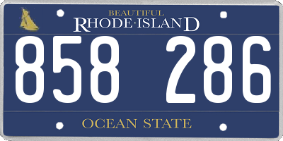 RI license plate 858286