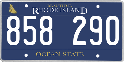 RI license plate 858290
