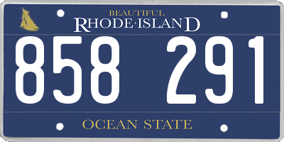 RI license plate 858291