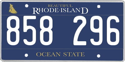 RI license plate 858296
