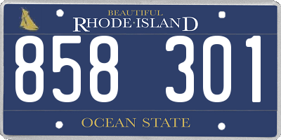 RI license plate 858301