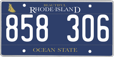 RI license plate 858306