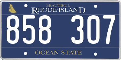 RI license plate 858307