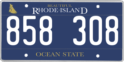 RI license plate 858308