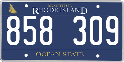 RI license plate 858309