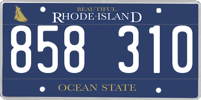 RI license plate 858310