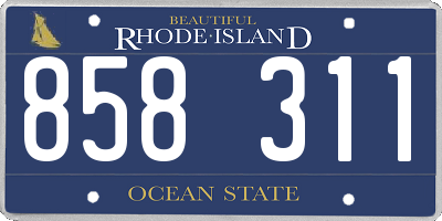 RI license plate 858311