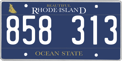 RI license plate 858313