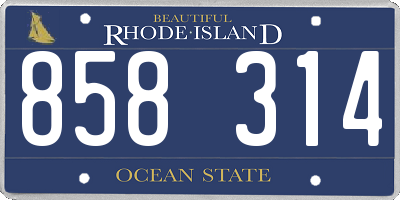 RI license plate 858314