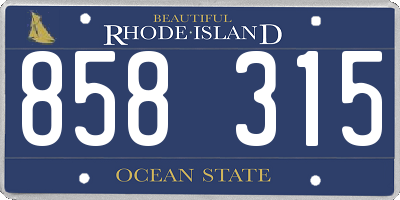 RI license plate 858315