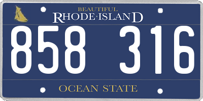 RI license plate 858316