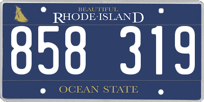 RI license plate 858319