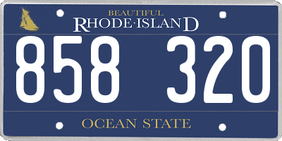 RI license plate 858320