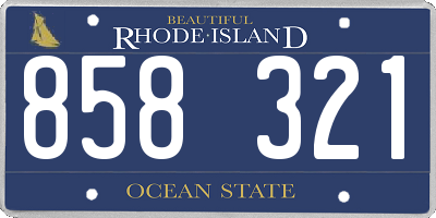 RI license plate 858321