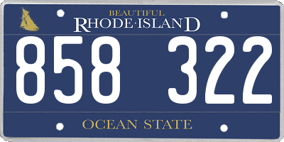 RI license plate 858322