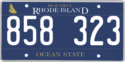 RI license plate 858323