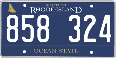 RI license plate 858324