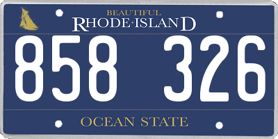 RI license plate 858326