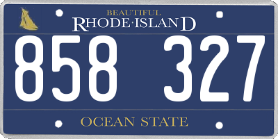 RI license plate 858327