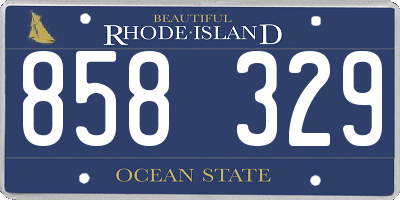 RI license plate 858329