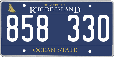 RI license plate 858330