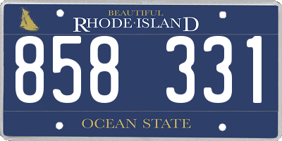 RI license plate 858331
