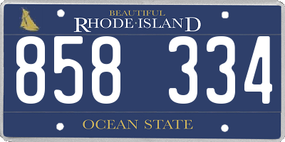 RI license plate 858334