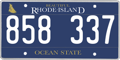RI license plate 858337