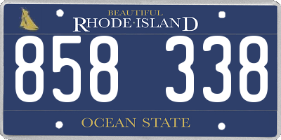 RI license plate 858338
