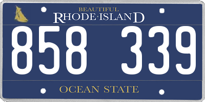 RI license plate 858339