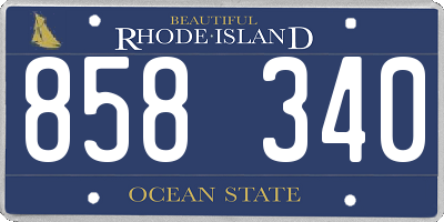RI license plate 858340