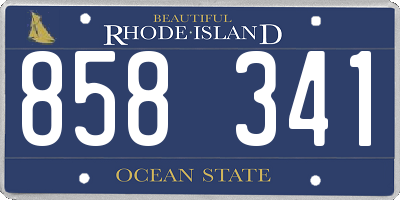 RI license plate 858341
