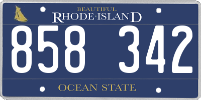RI license plate 858342