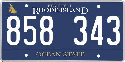 RI license plate 858343