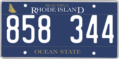 RI license plate 858344